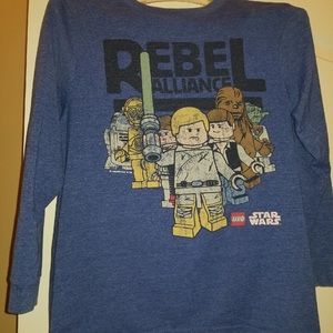 Star wars lego blue long sleeve tee boys size large